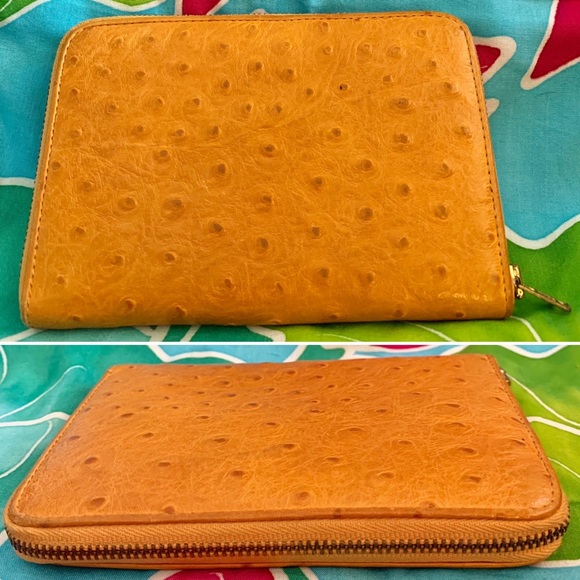 Vintage Ostrich Leather Wallet & Eyeglass Case - Picture 9 of 13